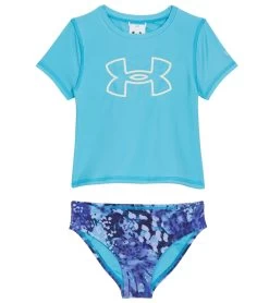 Under Armour Girls' UA Animal Tropic Two Piece Rashguard Set (Big Kid)