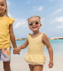 Girls' Marigold Stripe Skirt One Piece Swimsuit (Baby, Toddler, Little Kid) 5 Girls' Marigold Stripe Skirt One Piece Swimsuit (Baby, Toddler, Little Kid) -Swimming Equipment 7652777623720 yellow 3a