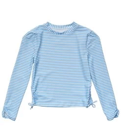 Girls' Cornflower Stripe Long Sleeve Rashguard (Toddler, Little Kid, Big Kid)