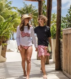 Girls' Paradise Long Sleeve Rashguard (Toddler, Little Kid, Big Kid) -Swimming Equipment 7652779753640 pink 3a