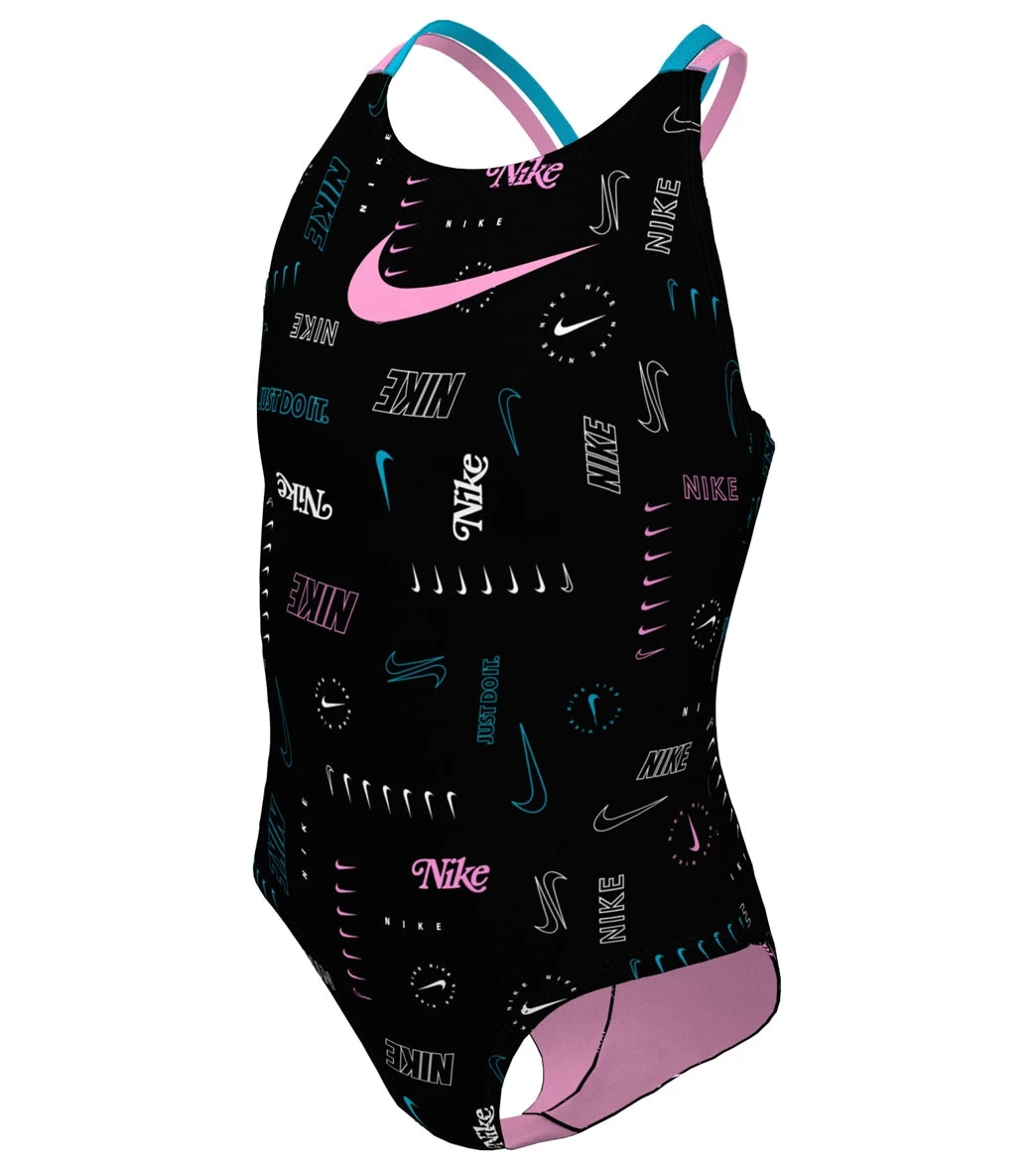 Nike Girls' Logo Toss Spiderback One Piece Swimsuit (Big Kid) 2 Nike Girls' Logo Toss Spiderback One Piece Swimsuit (Big Kid) - Image 2