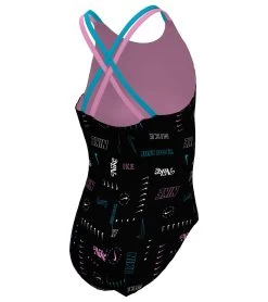 Nike Girls' Logo Toss Spiderback One Piece Swimsuit (Big Kid) 11 Nike Girls' Logo Toss Spiderback One Piece Swimsuit (Big Kid) -Swimming Equipment 7763486539944 black 3a