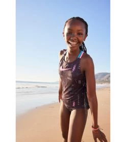 Nike Girls' Logo Toss Spiderback One Piece Swimsuit (Big Kid) 12 Nike Girls' Logo Toss Spiderback One Piece Swimsuit (Big Kid) -Swimming Equipment 7763486539944 black 4a